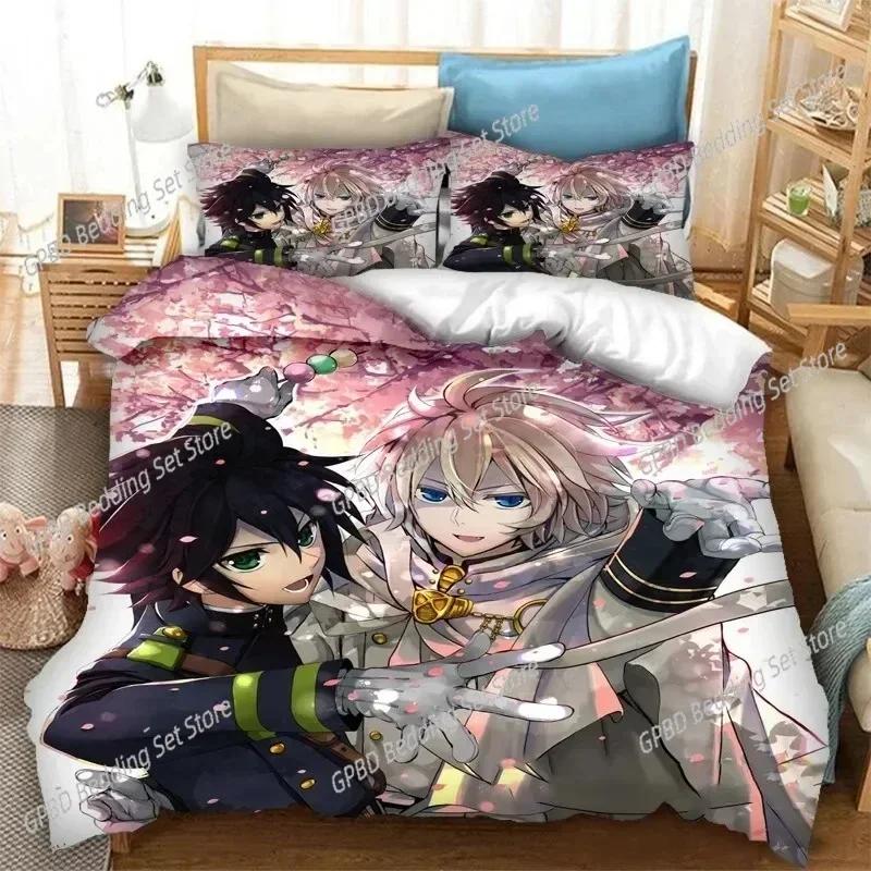 Comforter 3D Print Anime Seraph Of The End Mikaela Hyakuya 3D Bedding Set Comforter Linen S Home Decor Single Double
