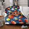 Sports Balls Home Customize Your Name Blankets Comfortable Soft Lightweight Multipurpose Blanket For Picnic Sofa Office Bed Living Room Suitable As