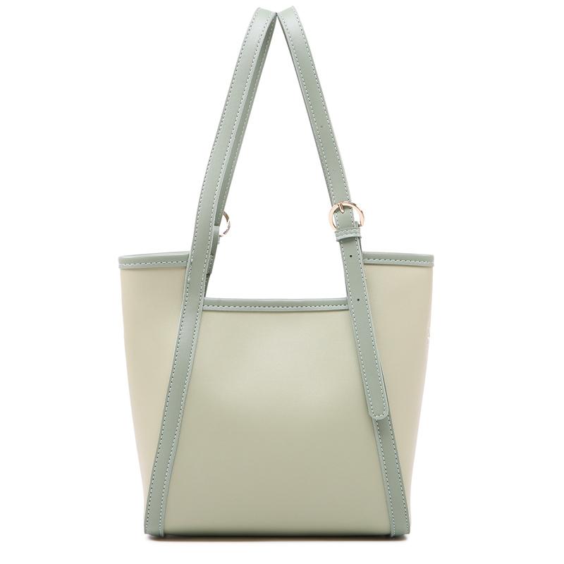 Large capacity student shoulder bag for women contrast color shoulder bag commuting bag fashionable new