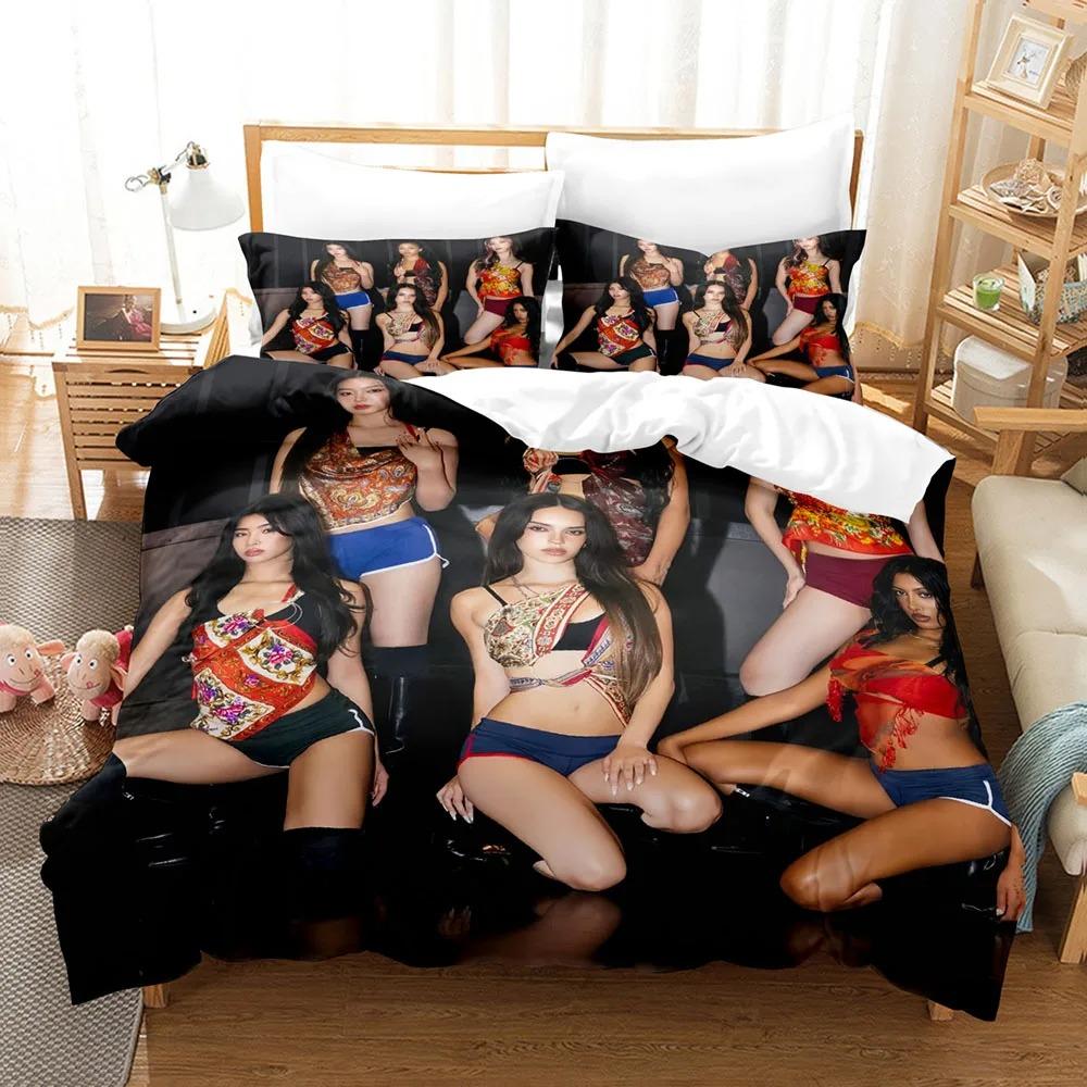 New 3D Girl Group K-Katseye Duvet Cover Pillowcases Global Pop Idol Band Print Bedding Set  Polyester Bedroom Decor