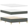 LED Box Spring Bed with Headboard Dark Gray 140 X 190 Cm Fabric