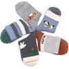 10 Pairs Six-Fingered Mouse Winter Mid-Calf Wool Socks - Dark Color Thick Children's Warm, Thickened Student Socks