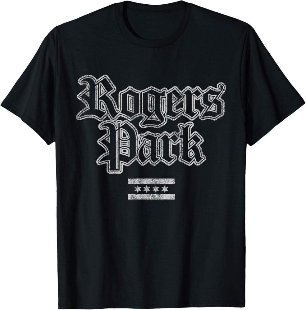 Retro Rogers Park Chicago Flag Souvenir Unisex T-Shirt S