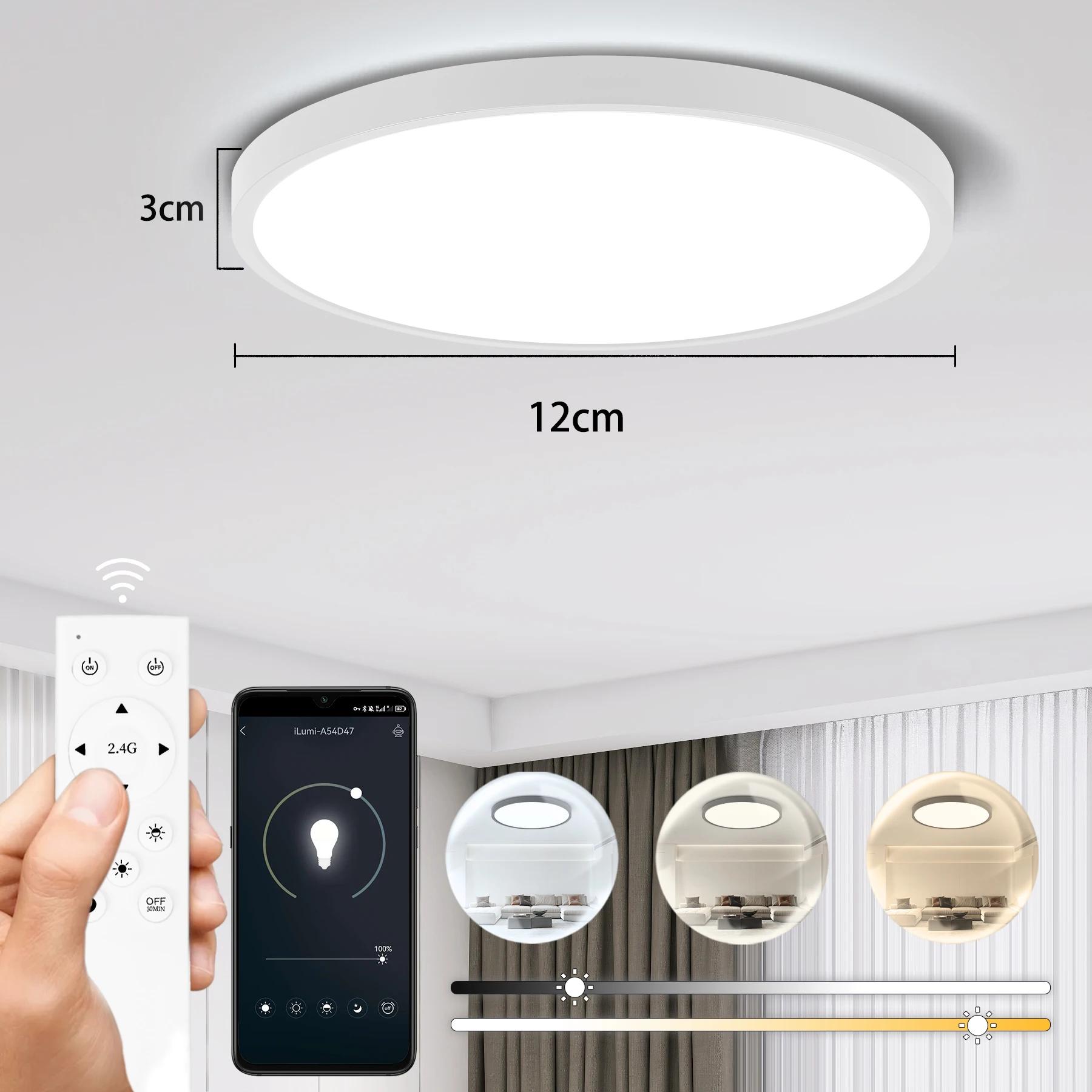 

Smart Ceiling Lights Fixture Led Chandelier Ceiling Lamp 3 Colors Change Panel Led Ceiling Lighting for Bathroom Living Room