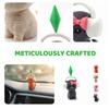 Cute Cat Figurine 3D Printed Shaking Head Cat Sculpture with Spring for Car Dashboard Home Office Desktop Decor Collectible Animal Ornament for Game