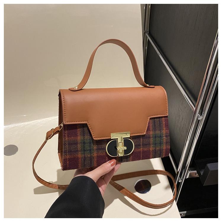 

Ретро тренд клетка зимний замок новая мода повседневная на плечо сумка мессенджер женская коричневый