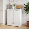 Modern Sideboard, Freestanding Storage Cabinet with Drawer and Adjustable Shelf, White