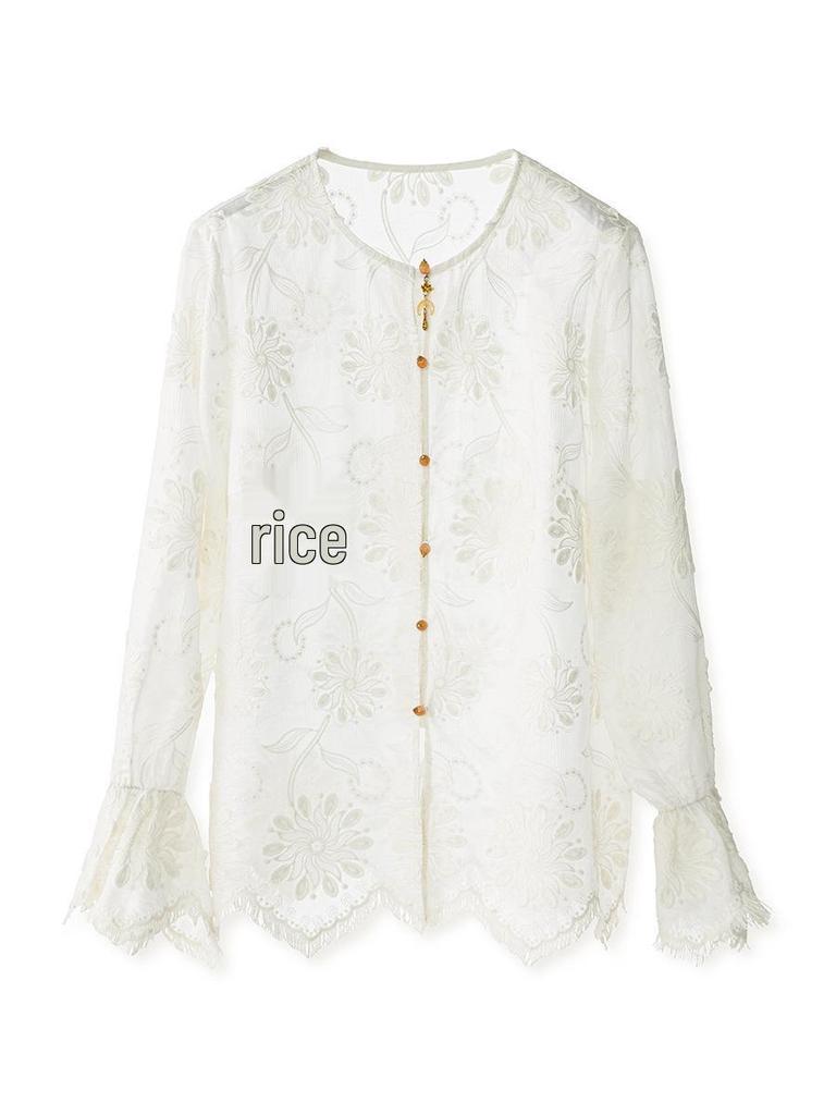 Frühlingsneues Stickerei-Jacquard-Trompetenärmelkleid - Chinesischer Stil mit französischer Eleganz