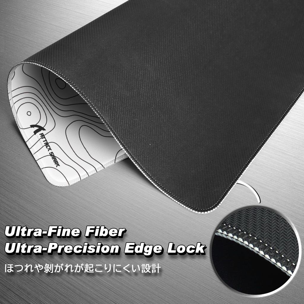ATTACK SHARK CM02 Mouse Pad for Gaming Mouse 440 X 400 X 4mm Terrain Contour Laser Compatible with Optical Mouse Rubber Sole Thick High Precision