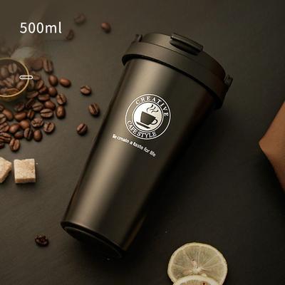 500ml Stainless Steel 304 Coffee Thermos Mug with Handle Leak-Proof Car Vacuum Flask Travel Insulated Bottle Tumbler