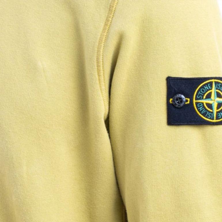 STONE ISLAND Compass Logo Long Sleeve Pullover Sweatshirt Men Sweatshirt Yellow 751563020-V0098