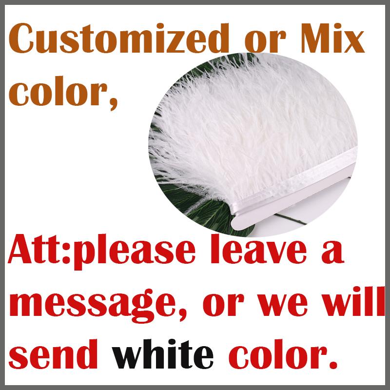 Ostrich Feathers Trim 13-18 CM Plumes on Ribbon Selvage For DIY Wedding Sewing in Dress Decoration Crafts Accessories Wholesale