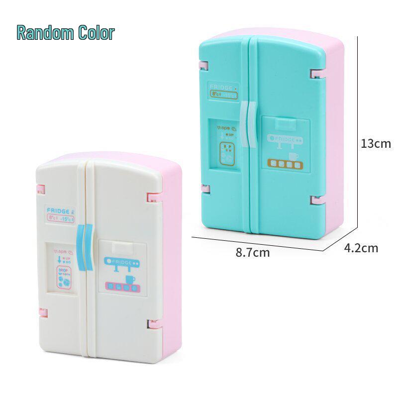 

Mini Food Toy Set: Double-Door Fridge & Dollhouse DIY Model розовый