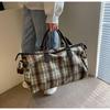 Portable Travel Bag Large Capacity Retro Plaid Crossbody Fitness Bag Short-distance Travel Luggage Bag