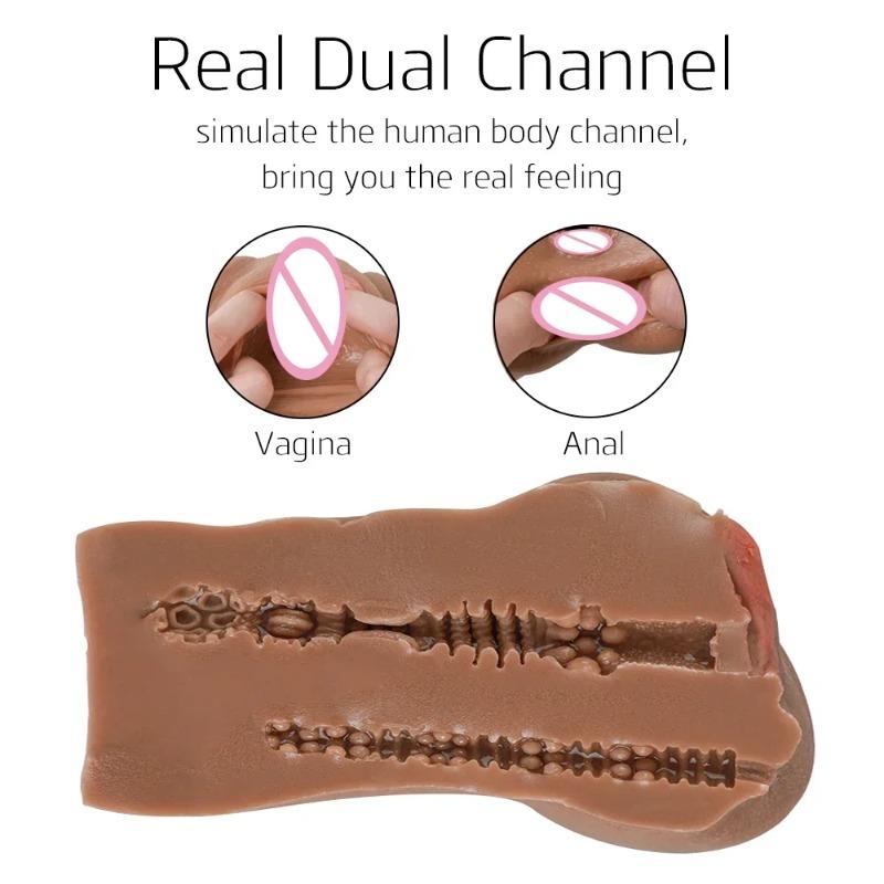 Pizdă de buzunar realistă din silicon pentru bărbați – Vagin moale și anal masturbator masculin | Jucărie sexuală pentru adulți 18+