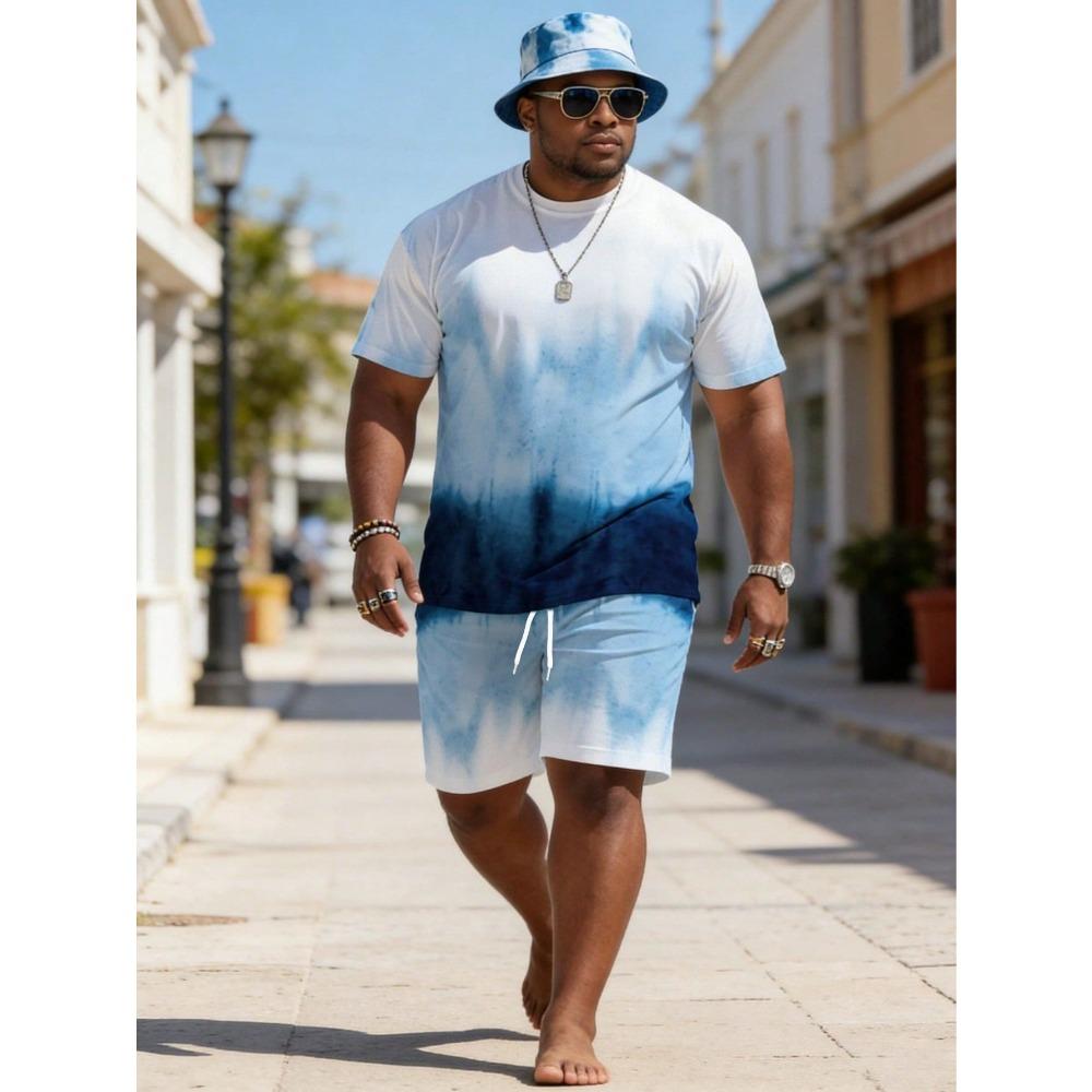 2026 Herren T-Shirt und Shorts 2-teiliges Set Übergröße Outdoor Urlaub