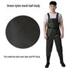 Men's Waterproof Fishing Gear: Rain Pants with Boots, Half-Body Suit, Leather Fork, Full-Body Water Shoes.