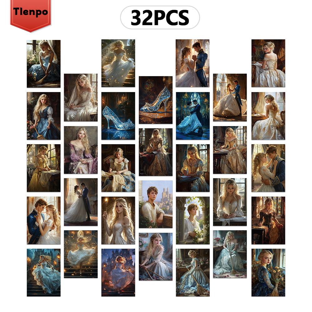 

32pcs, Cinderella postcard, fairy tale, birthday/anniversary gift, collectible, suitable for gift-giving, can be mailed.