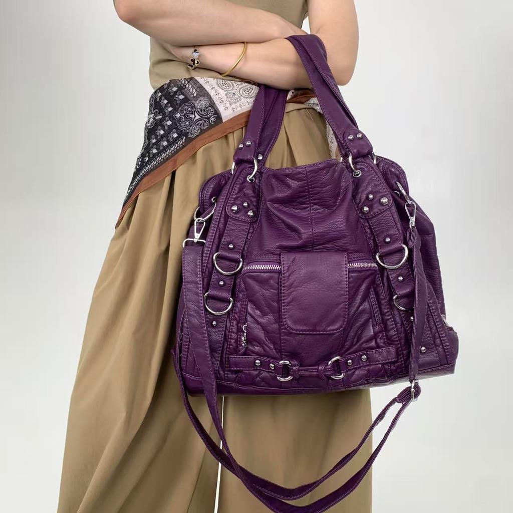 Vintage Litschimuster Damen-Tragetasche Mehrere Taschen Schulter-Umhängetasche