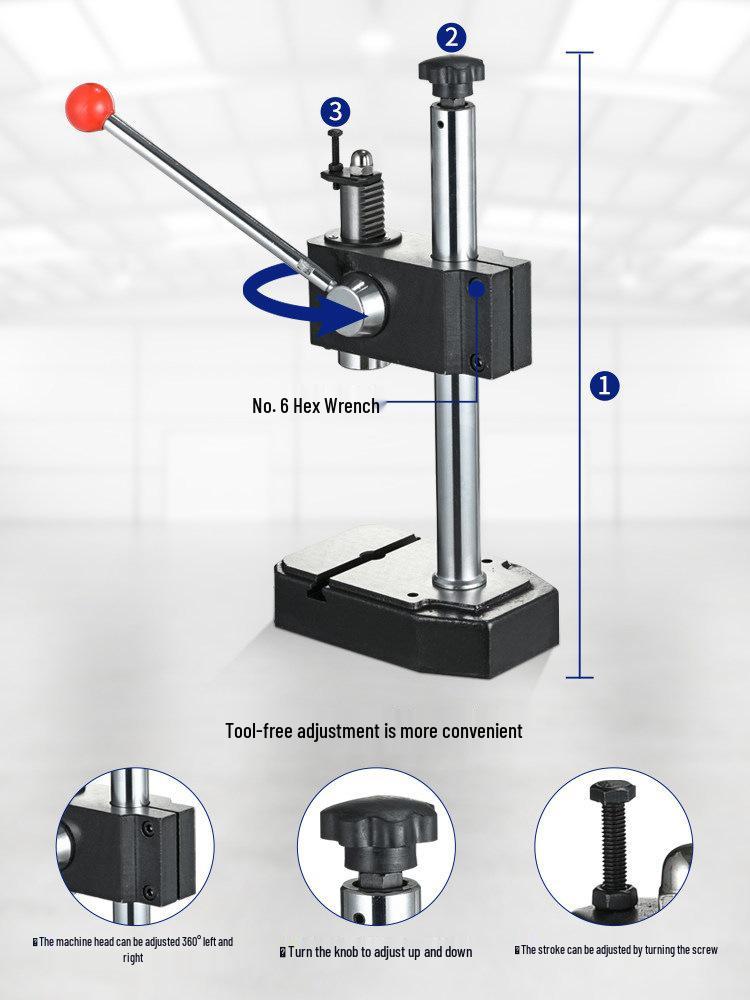 Compact Manual Desktop Punch Press & Stamping Machine