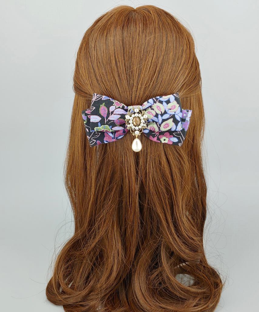Maia Rose Jacquard Ribbon Pin Vs. Blue Purple