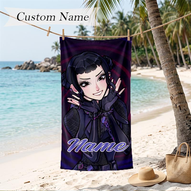 zoey Custom Name Printed Beach Towel Personalized Soft Towel For Swimming Beach Travel