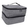 Nail Polish Bag Holds 30 Bottles Double Layer Gel Nail Polish Kit Case Nail Lamp Holder for Manicure Tools Gray