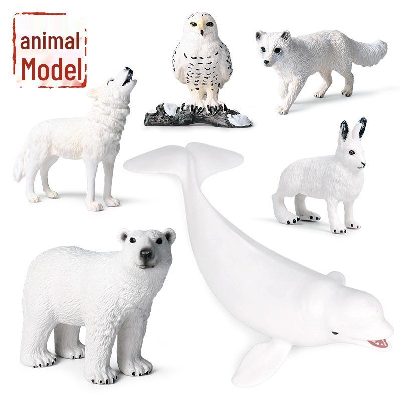 Children's Arctic Animal Model Set - Polar Bear, Fox, Wolf Simulation Toys