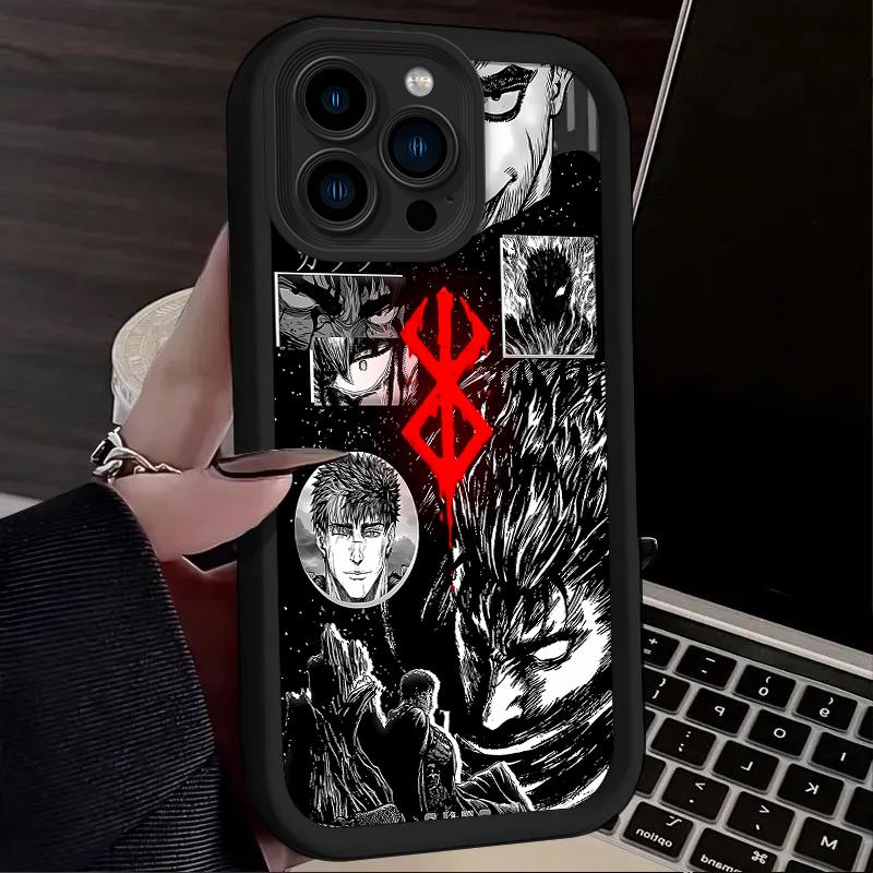 Berserk Guts Anime Phone Case for iPhone 17 Air 16 16E 15 14 13 12 11 Pro Max X XS X S Max XR SE 2020 SE4 7 8 Silicone Cover