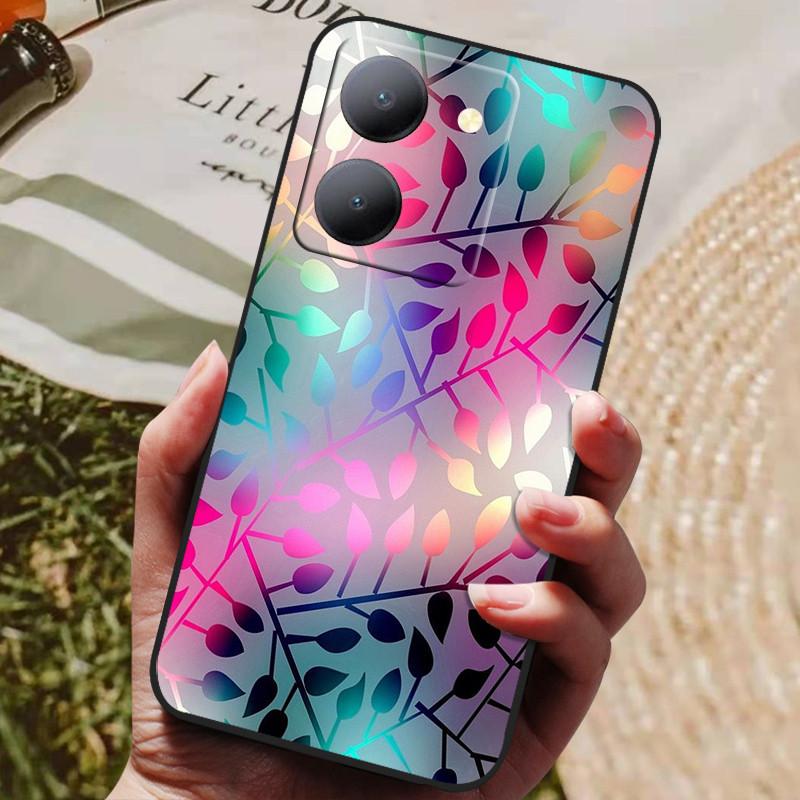 Para Capa Vivo Y36 5G Capa Preta À Prova de Choque Silicone Macio Capas Traseiras Para Vivo Y36 4G V2247 Capa de Telefone Y 36 5G Capa Leão Lobo