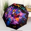 KPop Demon Hunters Print Automatic Open Close Umbrella, Portable Foldable Umbrella, for Outdoor Commute Camping Trip, Ideal Birthday Gift