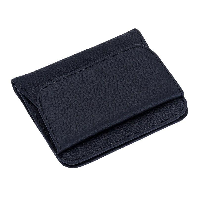 Pure Cowhide Wallet Women's Genuine Leather Short Multifunctional Folding Large Capacity Clip