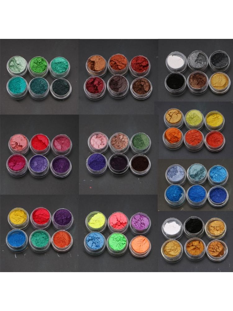1 Set Cosmetic Grade Pearlescent Natural Mica Mineral Powder Epoxy Resin Dye Pearl Pigment DIY Jewelry Crafts Making