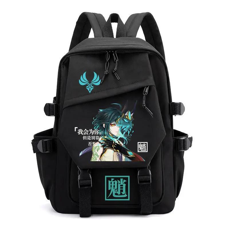 Genshin Impact Anime Cosplay Unisex Studenten Schooltas Rugzak Xiao Cartoon Boekentas Laptop Reizen Rugzak Buiten Kinderen Cadeaus black