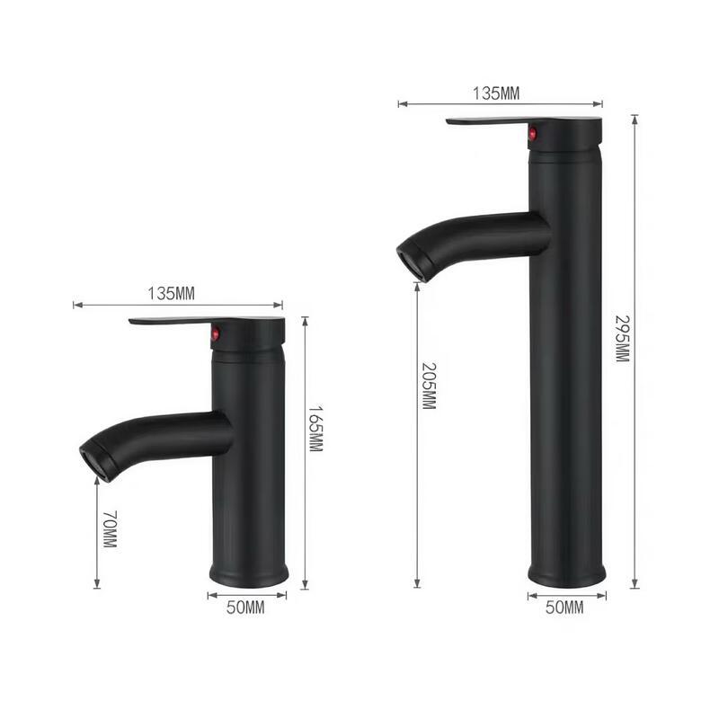 Black Low-Profile Washbasin Faucet