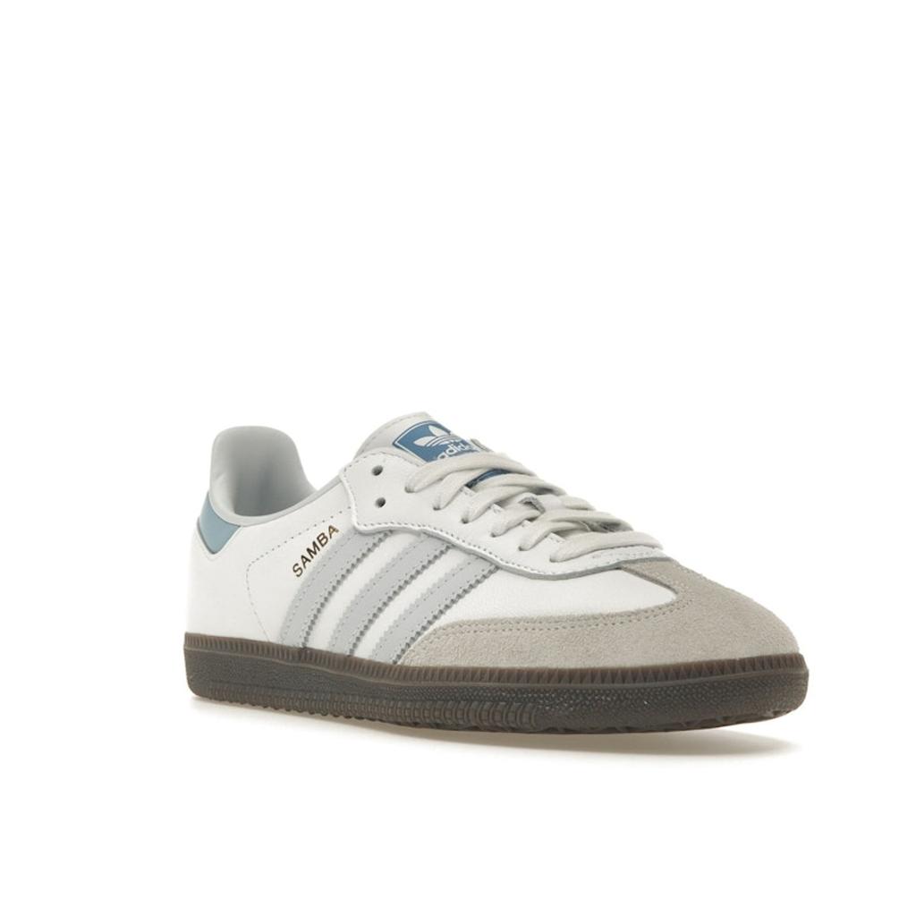 Adidas Samba OG Hvit Halo Blå Unisex joggesko Kjerne-Hvit Gum-5 ID2055