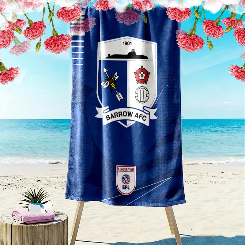 BARROWA FC Print Beach Towel, Large Soft Quick Dry Towel for Beach Camping Swimming