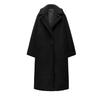 Fall and Winter New Women's Clothing Idle Style Heattech Lapel Long Sleeves Fleece Long Overcoat Outerwear 1255856