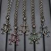 CH Croatia Retro Cross Diamond Inlaid Silver Necklace - High-End Punk Accessories
