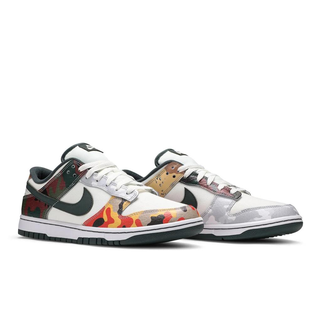 Nike Dunk Low SE 'Sail Multi-Camo' (Unisex) Sail / Vintage Green / Total Orange / White Skate Shoes DH0957 100