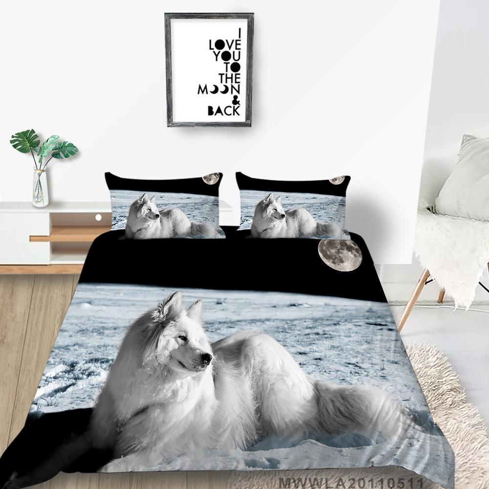 2023 New Style Comforter Cover Set Cool Duvet Covers Highend 3D Wolf Printed Polyester Bedding Cover Set Fashionable Bedclothes