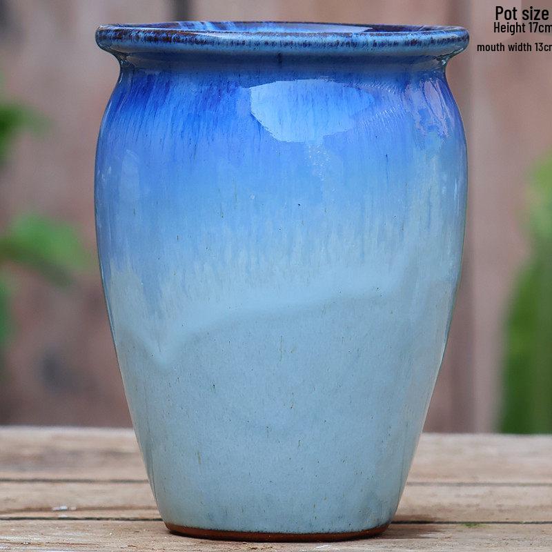 Large Handmade Coarse Ceramic Pot for Succulents and Greenery