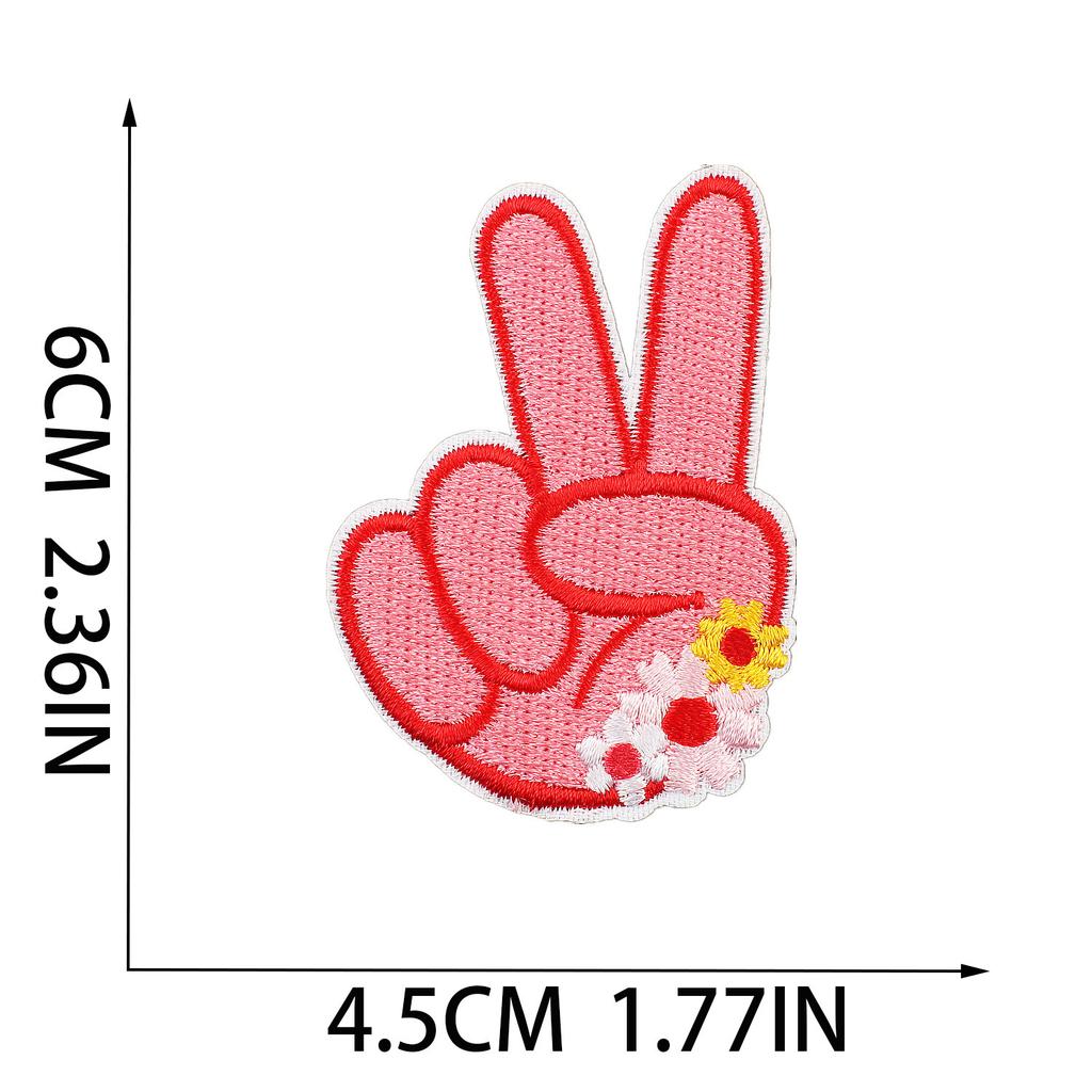 New Pink Butterfly Embroidery Cloth Sticker Cartoon Bus Patch Sticker Bag Decoration Flower Embroidery Label