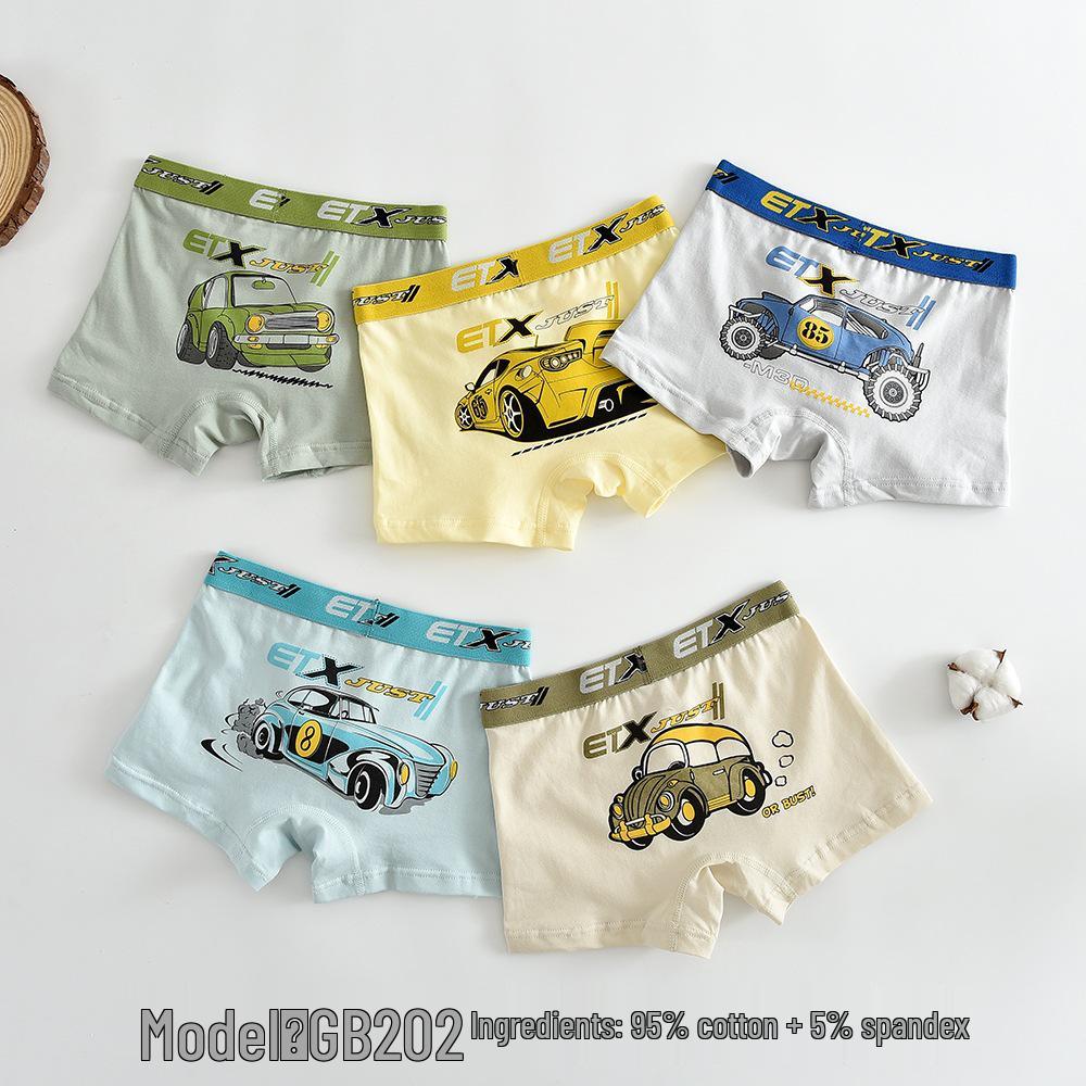 ETX Boys' Mid-Waist Boxer Briefs - Class A, Solid Color, Baby To Big Kids, Comfortable Four-Corner Shorts