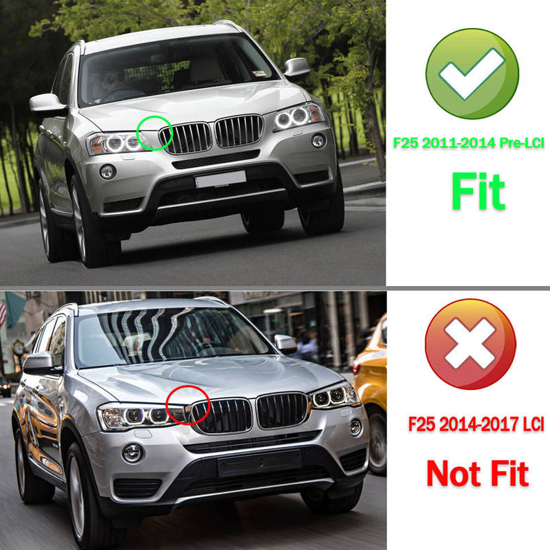 Car Front Grill Grille Kidney Cover For BMW X3 F25 X4 F26 2011-2014 Pre-Facelift 1117237421 51117237422 51117210725 51117210726
