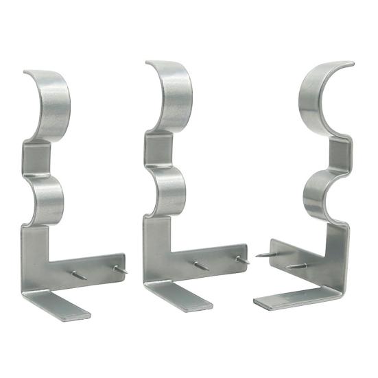 

3Pcs/Set Curtain Rod Brackets No Drill Curtain Rod Holders with Center Support Heavy-Duty Brackets Fit 2 Sizes of Curtain Rods for Blackout Curtains серебряный