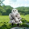 Creative White Owl Statue Stake Acrylic Animal Figurine Sculptures Garden Floor Plugs  Lawn