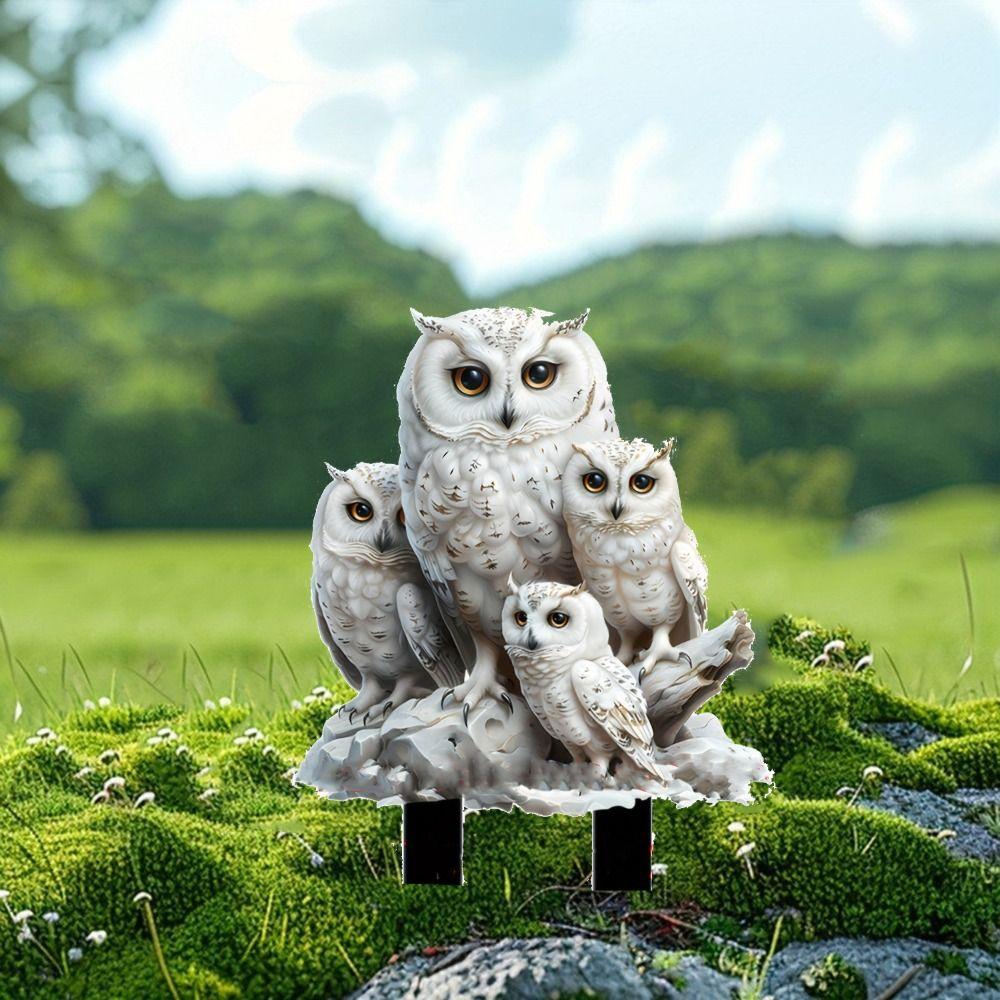 

Creative Garden Floor Plugs Cute Garden Pile Ground Insertion Animal Figurine Sculptures Outdoor L білий