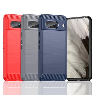 Google Pixel 8 Kılıfı İçin Google Pixel 8 Pro Tampon Silikon Karbon Fiber Kılıf İçin Google Pixel 8 7 6 Pro 7A 6A Kapağı İçin