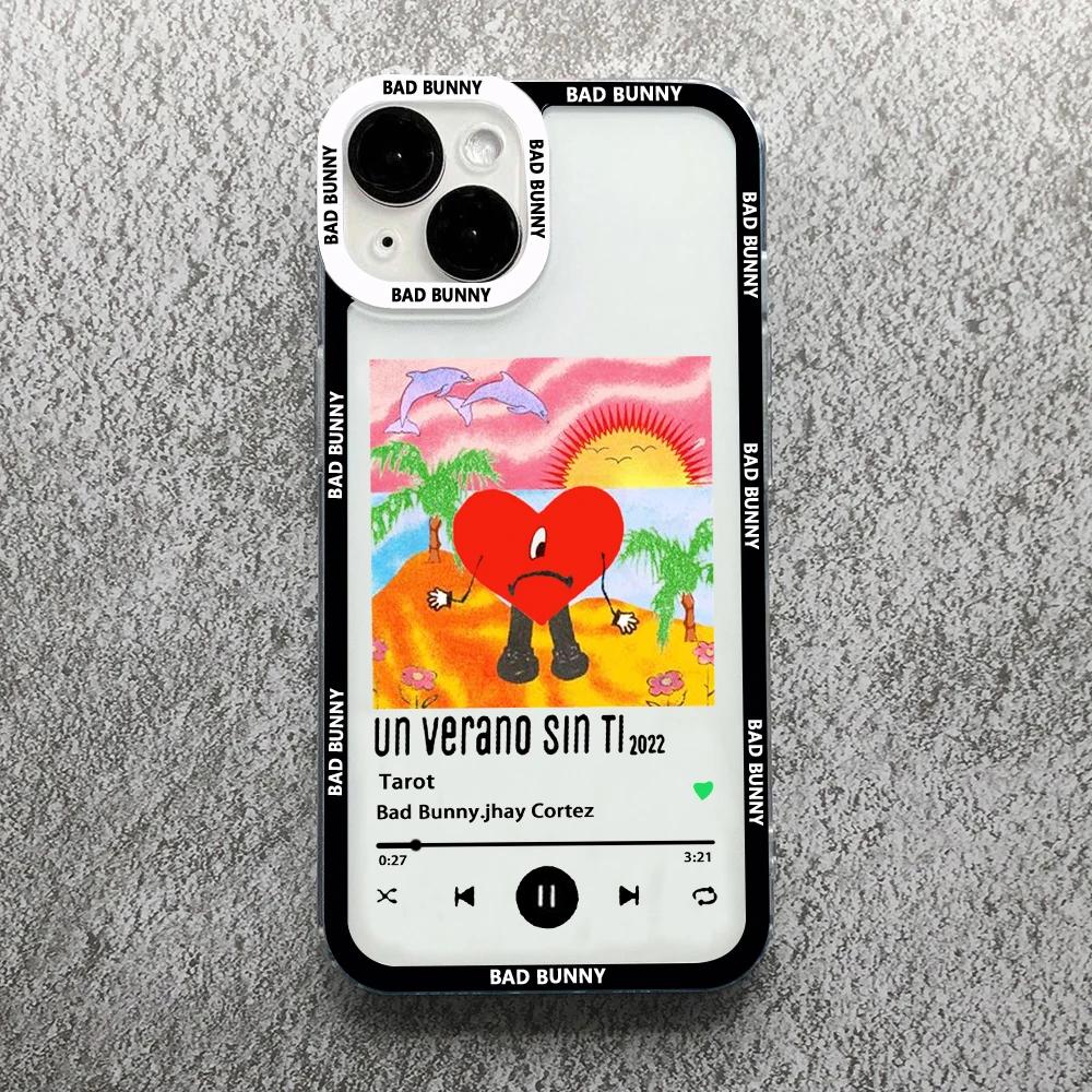 Yo Perreo Sola Bad Bunny Maluma Phone Case For iPhone 11 12 13 14 15 Pro Max Mini XS X XR SE 7 8 Plus Cover Transparent Fundas